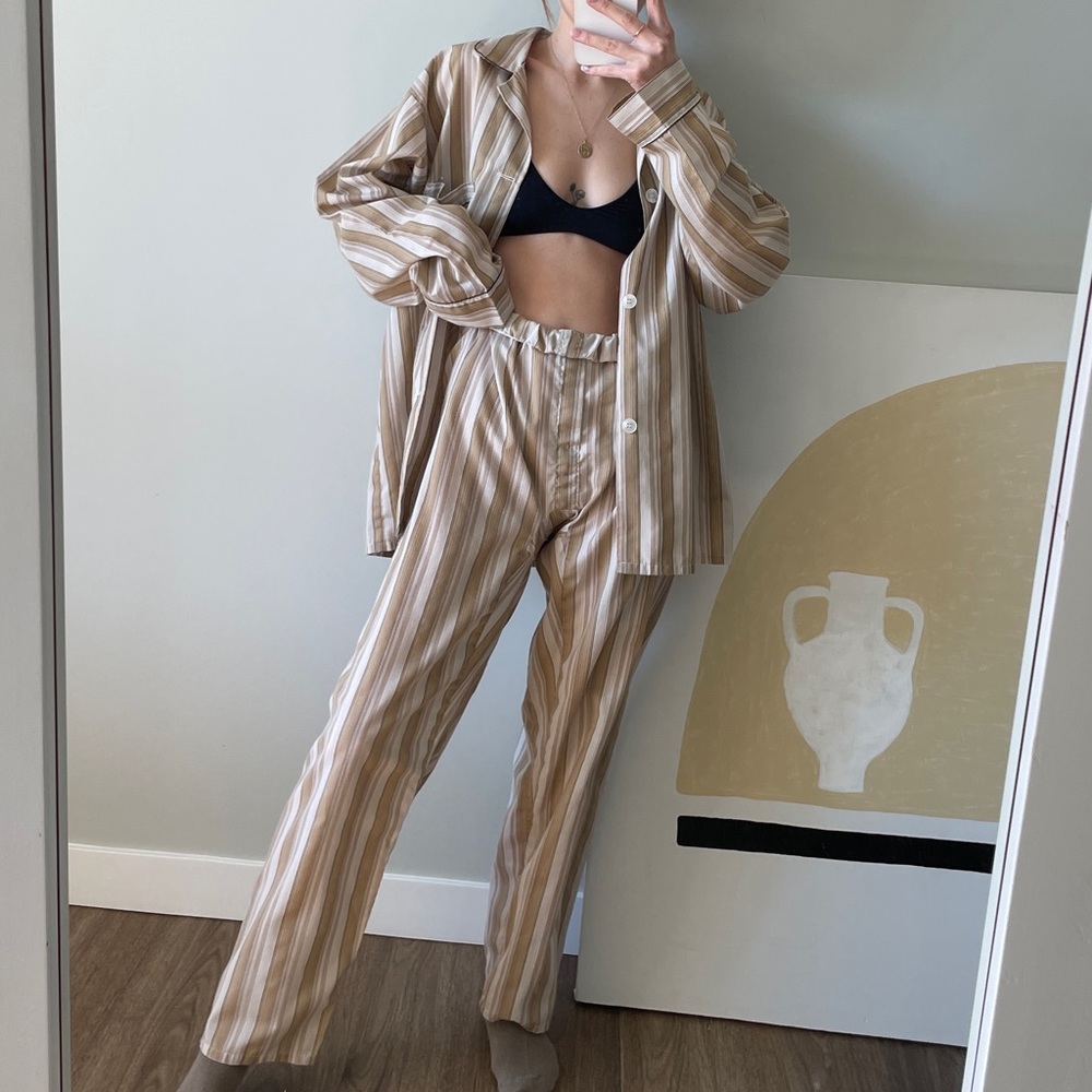 SOLD ON DEPOP Vintage Cotton Striped PJ Set